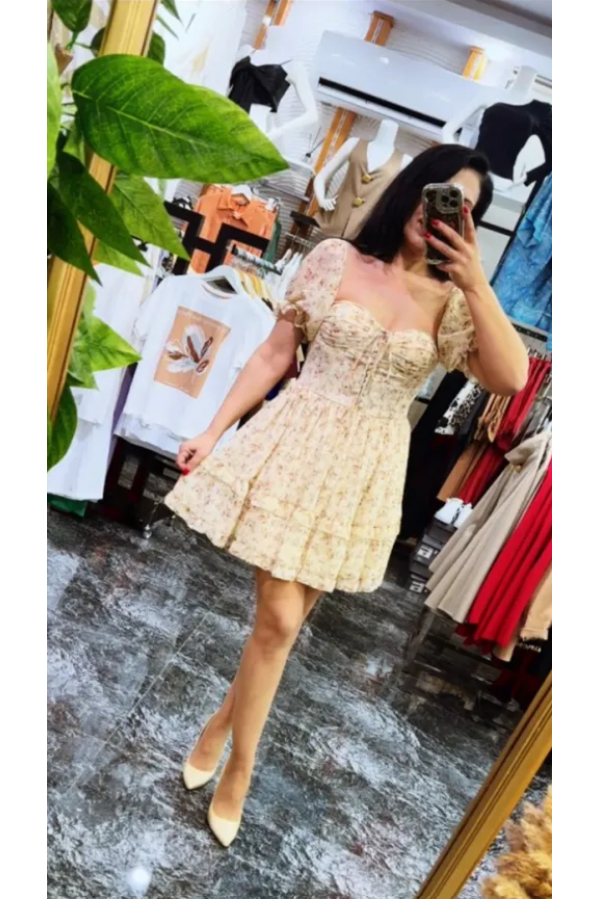 Mini Pinterest Çiçekli Elbise
