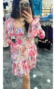 Pinterest Şifon Mini Çiçekli Elbise