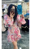 Pinterest Şifon Mini Çiçekli Elbise