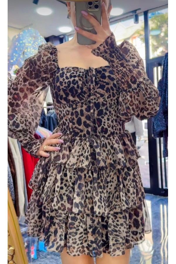 Pinterest Leopar Şifon Mini Elbise Pinterest Leopar Şifon Mini Elbise