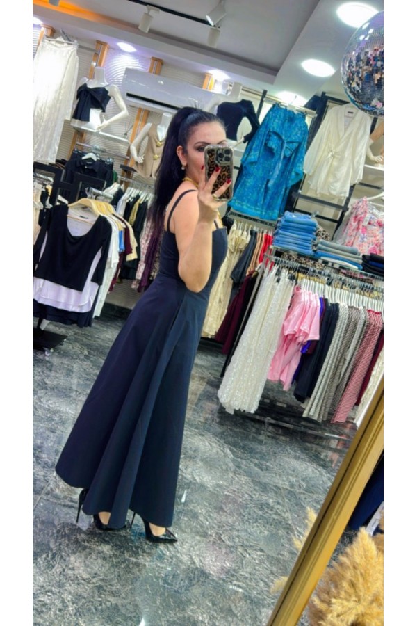 Fermuarlı Maxi Elbise