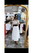 Lastik Kemer Aksesuarlı Maxi Etek