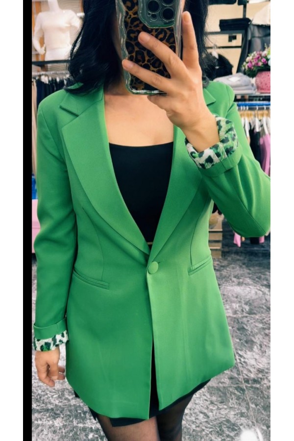 Leopar Detaylı Ceket