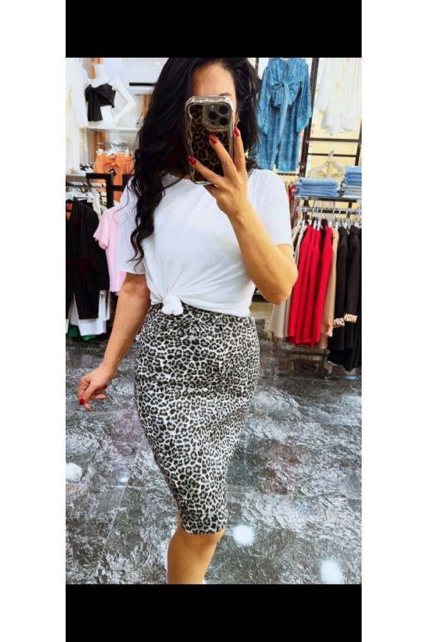 Leopar Desenli Jean Etek