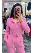 Fermuarlı Crop Ceket