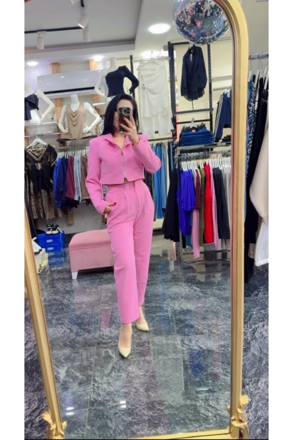 Fermuarlı Crop Ceket Fermuarlı Crop Ceket
