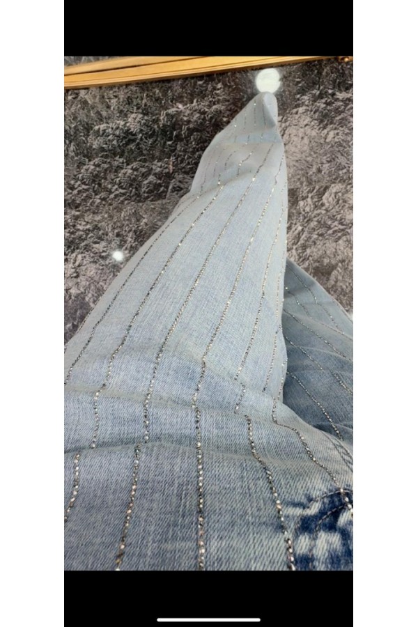 Taşlı Jean Pantolon