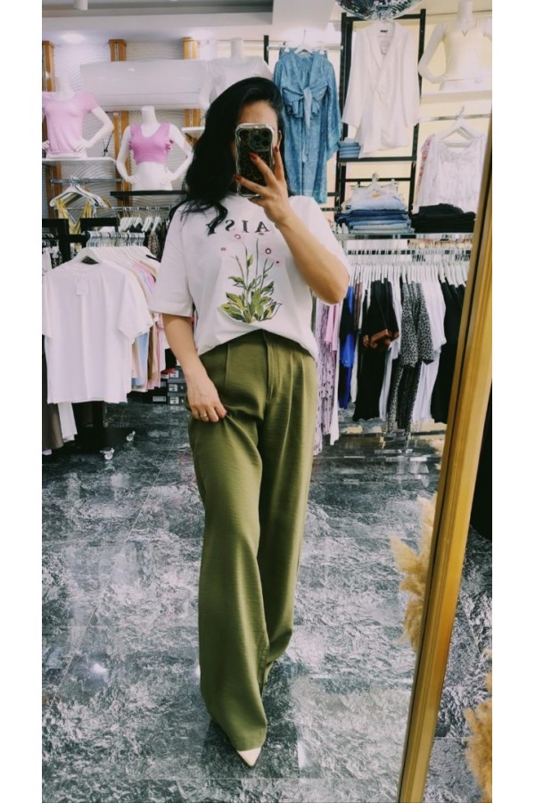 Pamuk Polo Yakalı Crop T-Shirt