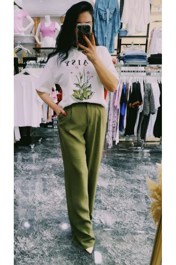Pamuk Polo Yakalı Crop T-Shirt