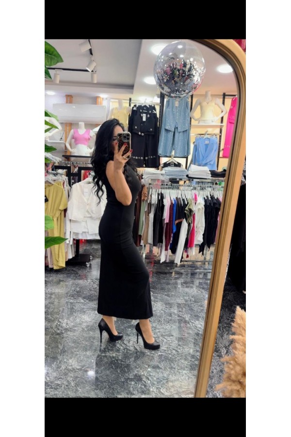 Yırtmaçlı  Basic Elbise
