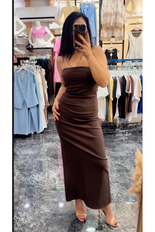 Straplez Midi Elbise