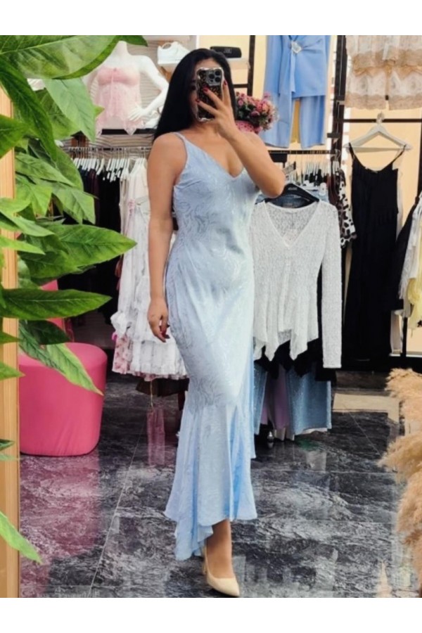 Saten Askılı Elbise