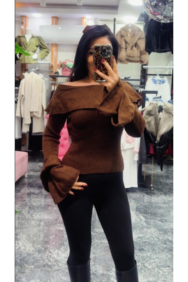 Fırfırlı Triko Kazak