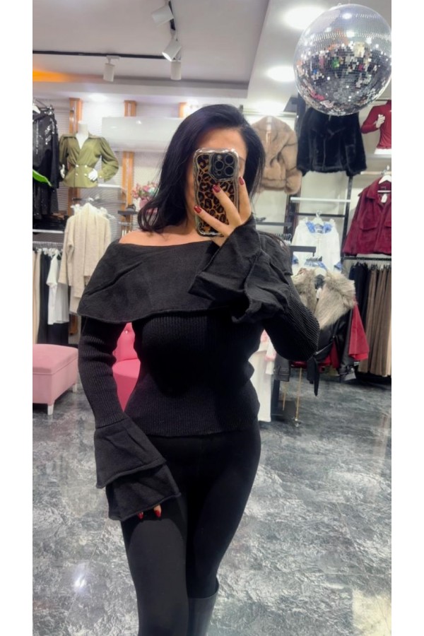 Fırfırlı Triko Kazak