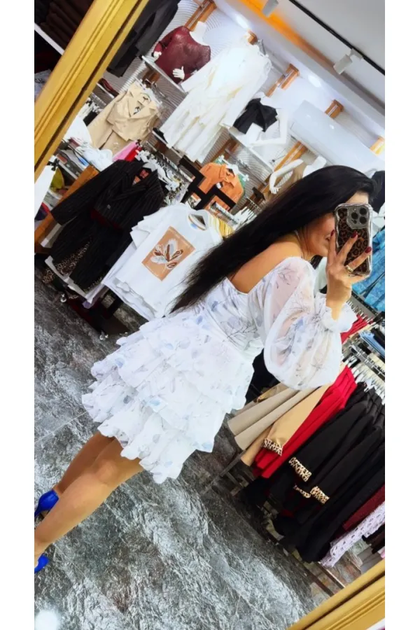 Pinterest Şifon Mini Çiçekli Elbise