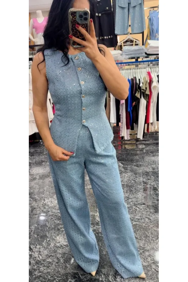 Tasarım Payetli Pantolon