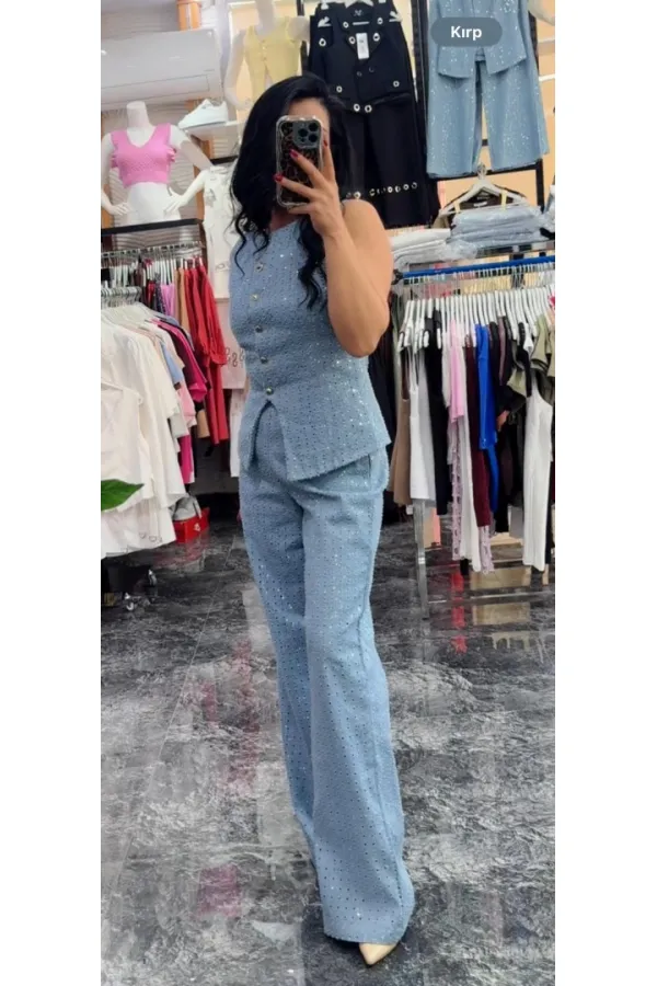 Tasarım Payetli Pantolon